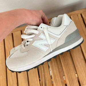 New Balance Cream and Gray Sneakers